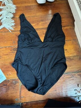 Andie Black Deep V One-Piece Swimsuit